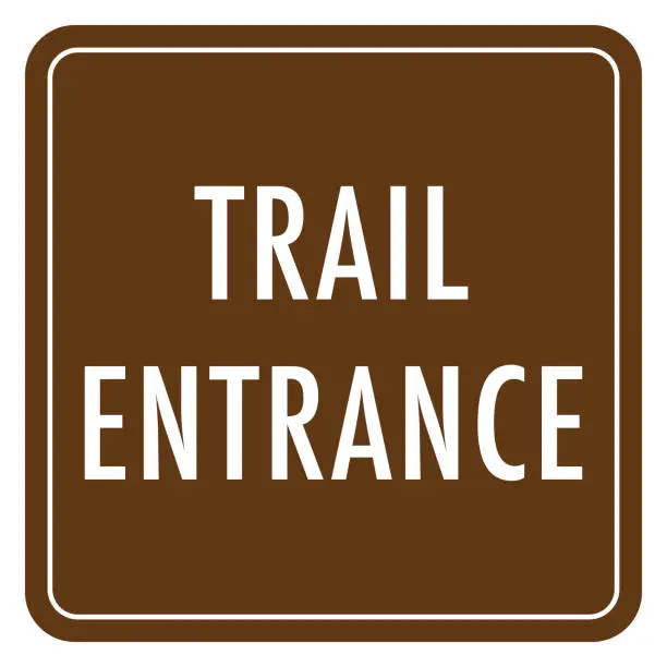 Vector illustration of Trail entrance sign