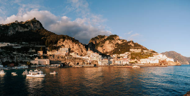 Amalfi Coast, traveling in Italy, landscapes and nature. stock photo
