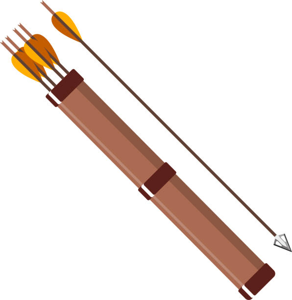 istock Traditional Hunting Quiver with Arrows Isolated Icon in Flat Style. Vector Illustration. 1992767025