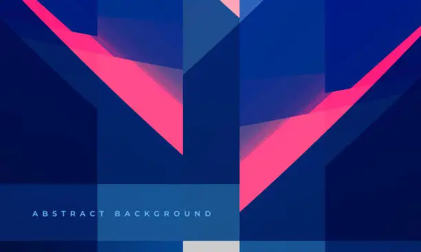 Vector illustration of Blue and pink modern abstract background with geometric shapes.