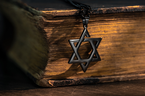 Old book and Star of David