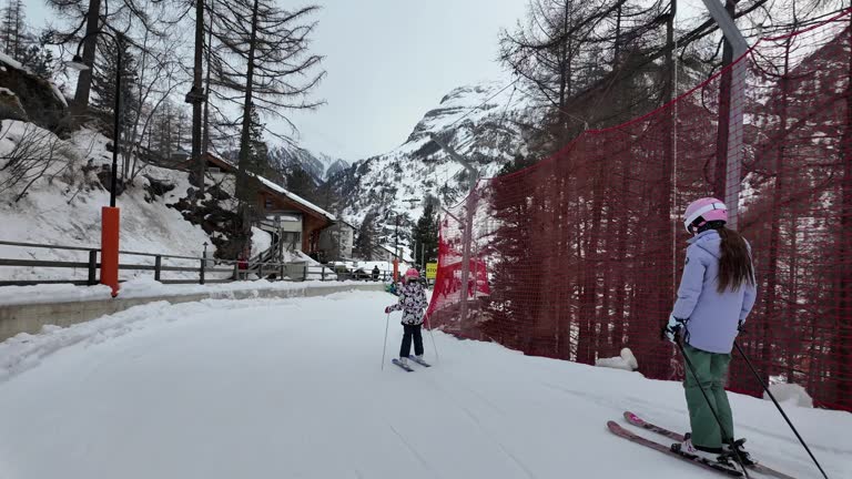 Skiing in Zermatt in the Alps