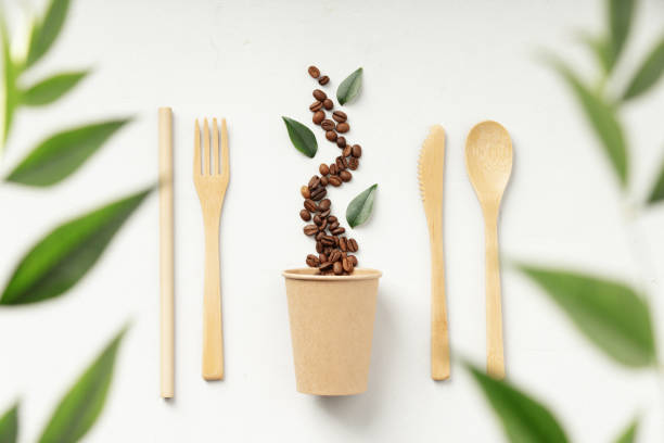 istock Coffee Beans and Leaves with Eco Utensils 1992798220
