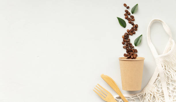 istock Sustainable Coffee and Eco Utensils on White 1992798229