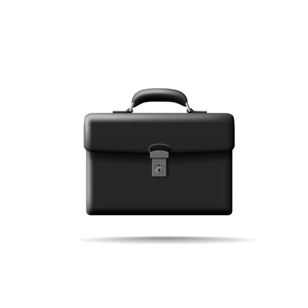 istock Black classic business briefcase 3D. For business concepts, investments, important documents, and portfolios. Vector 1992802469
