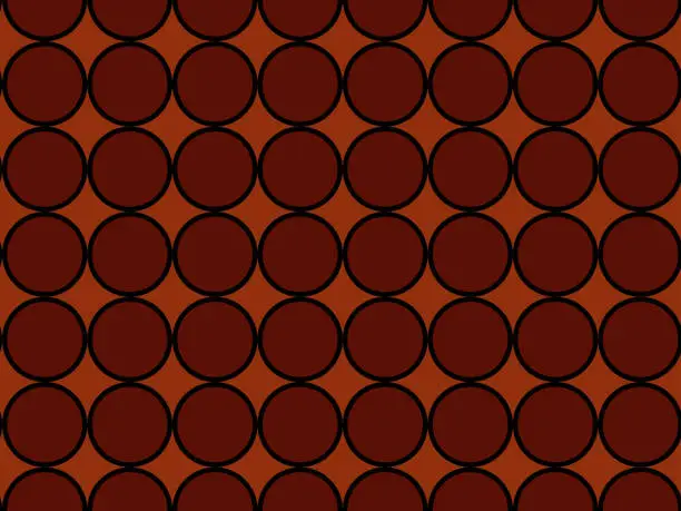 Vector illustration of Abstract round shapes geometric motif artsy pattern Brown, Black, Dark Red