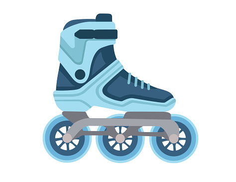 Modern design roller skates simple cartoon design vector illustration sport or casual equipment isolated on white background.