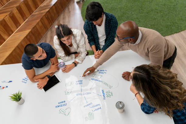 istock Man teaching a marketing class at a community college 1992829712