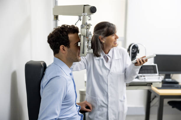 istock Man getting an eye exam at the ophthalmologist 1992829756