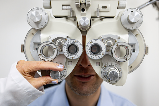 Shot of an optical refractor in an optometrist’s office