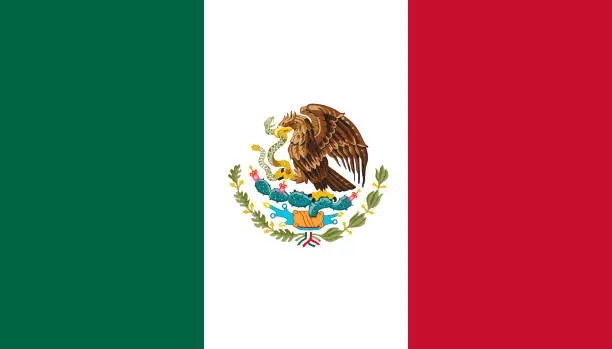 Vector illustration of Vector graphic of flag of country of Mexico.