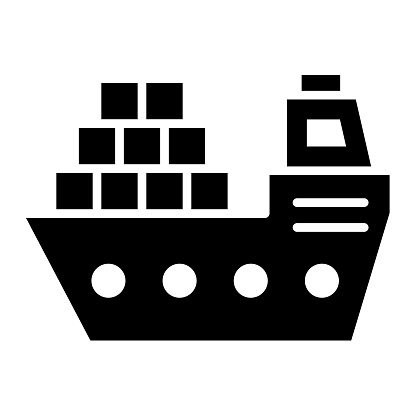 Cargo Ship icon vector image. Can be used for City Elements.