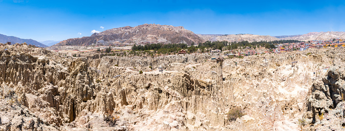 landscape of valle de la luna geological formations, bolivia