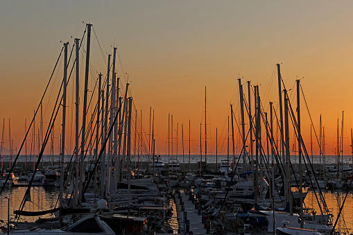 After sunset marina scenery.