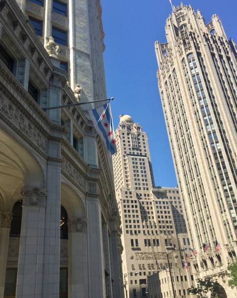 istock Chicago flag flying in River North district of Chicago 1992925845