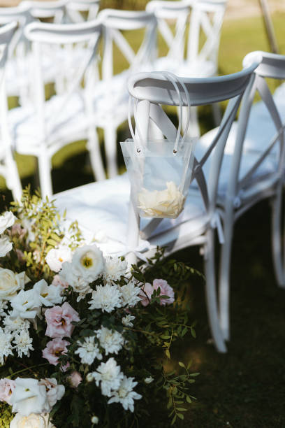istock white wooden chairs for wedding ceremony 1992930720
