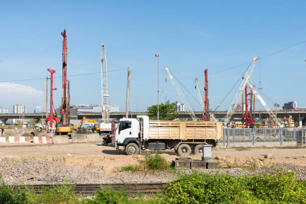 istock The large truck carrying dirt from a construction site. 1992958171