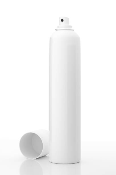 Blank White Deodorant Perfume Spray Can Mockup - 3D Illustration Render