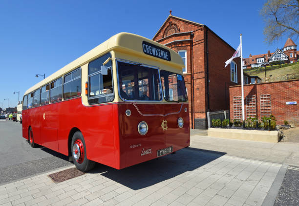 vintage  dennis  lancet  single decker bus or coach. - bus coach bus travel red imagens e fotografias de stock