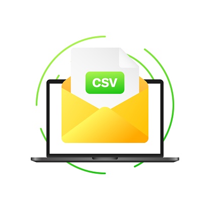CSV folder icon. Flat style. Vector icon