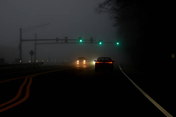 istock Foggy Morning Rural Road Traffic Light 1993079059