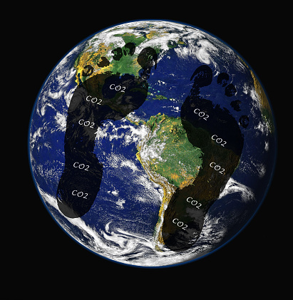 human CO2 footprint on the earth