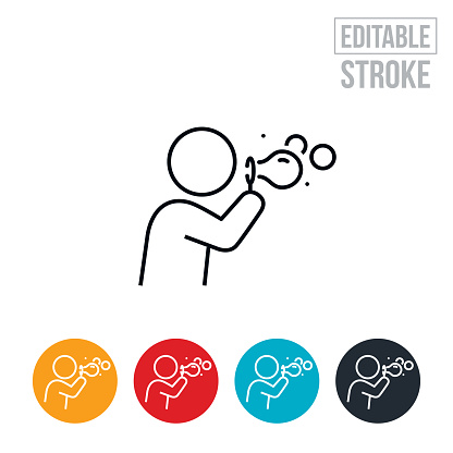 An icon of a child blowing bubbles. The icon includes editable strokes or outlines using the EPS vector file.