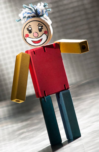 Antique wooden clown toy