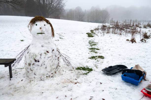 Snowy scenes in Wilmslow, Cheshire. A blanket of fresh snow transforms the landscape into a winter wonderland.