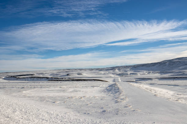 istock Country with a fresh snow and blue sky, Iceland 1993146335