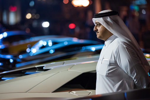 Doha , Qatar-February 01,2023 : Exhibition of luxury supercars organized by the Qatari team called 