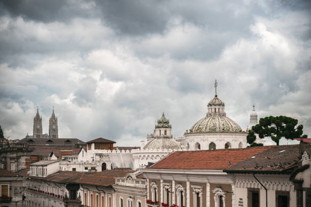 Domes located in the historic center of the city of Quito