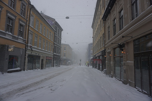Snowstorm in the Norwegian capital Oslo.