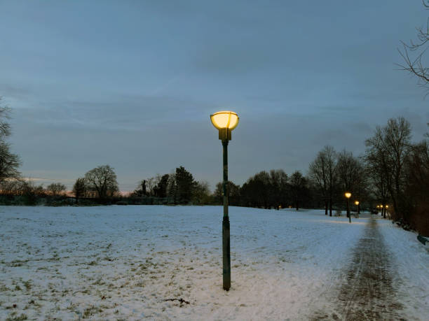 Winter landscape with snow and sunshine