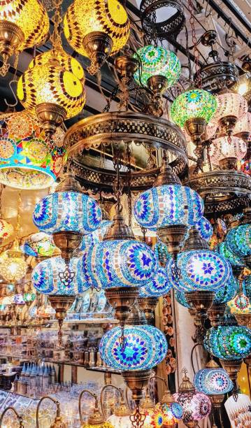 istock Old colored glass oriental lamp 1993301529