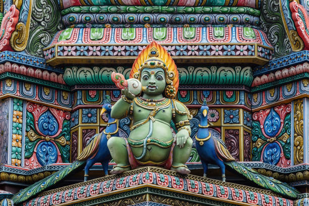 istock Colored decorations and statues, Hindu temple, Bangkok. 1993302588