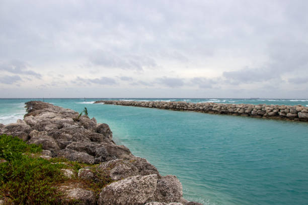 istock Inlet from the ocean on a cloudy day 1993316479