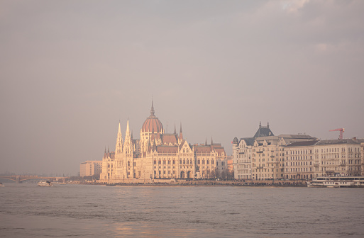Parliament building in Budapest, view from the other side of the river