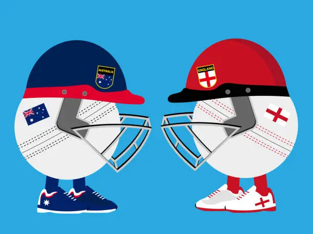 Vector illustration of Australia versus England cricket
