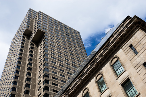 Skyscraper view on early spring, Boston, Massachusetts, USA