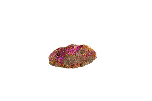 chalcopyrite mineral stone macro on white background