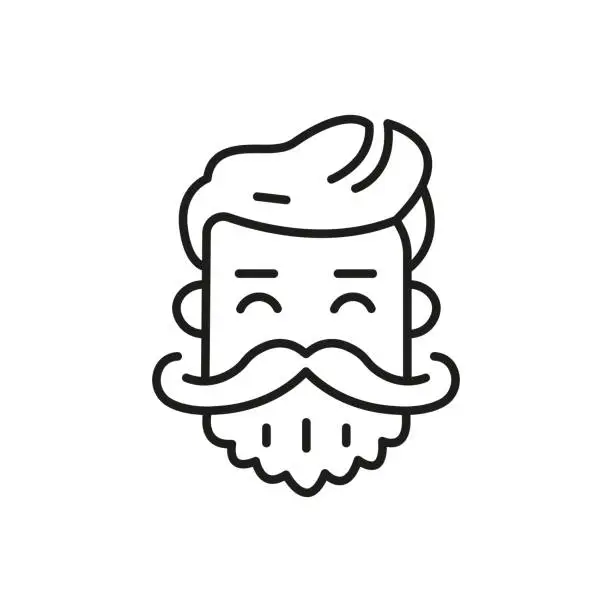 Vector illustration of Beard line color icon, St. Patrick's Day. Leprechaun icon. Vector illustration