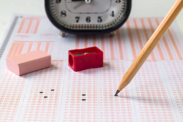istock Close-up taken of education qualifying test exam. 1993426836