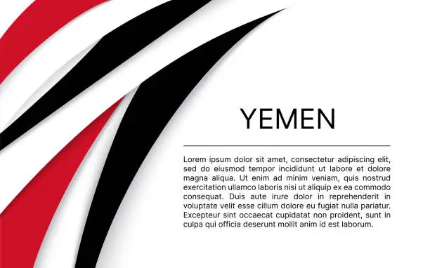 Vector illustration of Yemen abstract flag design and text