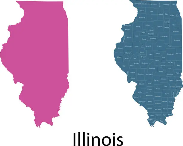 Vector illustration of Illinois map