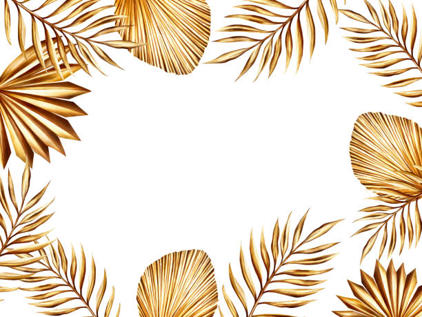 istock Watercolor frame, template with golden pampas grass, date palm branch illustration isolated on white background. Botanical and wedding and Ramadan Kareem or Eid Al Adha 2024 hand drawn decor. For designers, prints, postcards, wrapping paper, holiday 1993490349