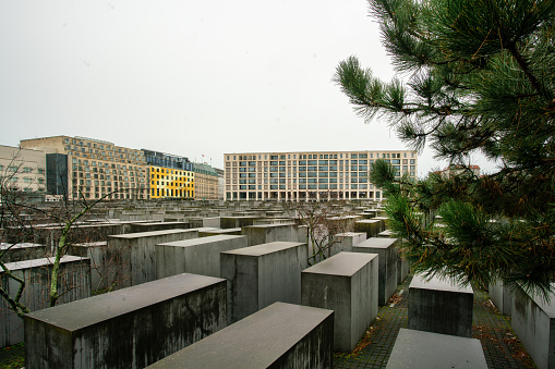 12-23-2023  BERLIN    memorial to the Murders Jews of Europe. \nThis  large memorial (monument) is close to Brandenburg gates and Reischtag building (German parliament)