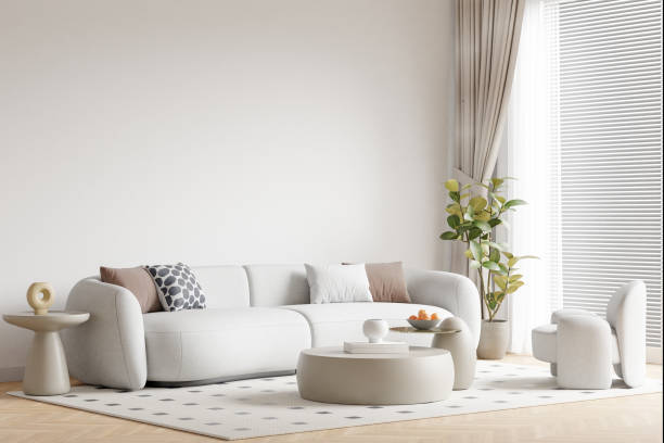 istock Wabi-Sabi Interior Living Room Wallpaper Mockup 1993517609