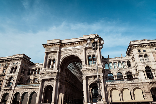 Majestic Arch Of Gallerie Vittorio Emanuele II In Milan, Italy.