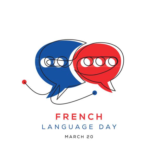 french language day. - franconia stock illustrations